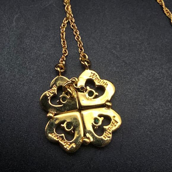 BGE Irish Shamrock Pendant Necklace CZ Gold Tone Irish St Patricks Day - Picture 2 of 9